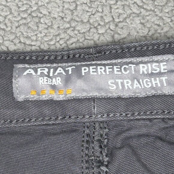 Ariat Rebar Perfect Rise Made Tough Straight Pant Womens 33R Fits 36x31.5 Gray - Picture 3 of 16